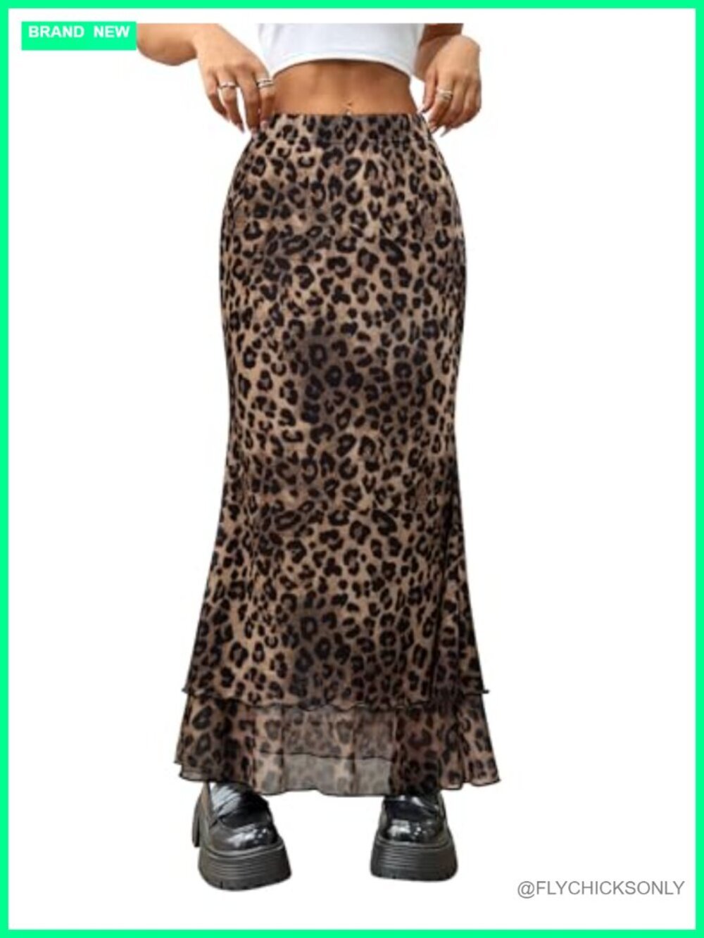 Women Maxi Skirt Ditsy Floral Mesh Skirt Flowy Boho High Waisted Long Skirt
